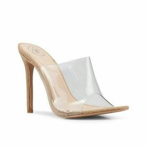 Pointed Perspex Mule Sandals